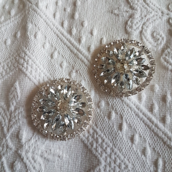 1x Silver Jewel Blue Metal Large Brooch - Picture 2 of 3